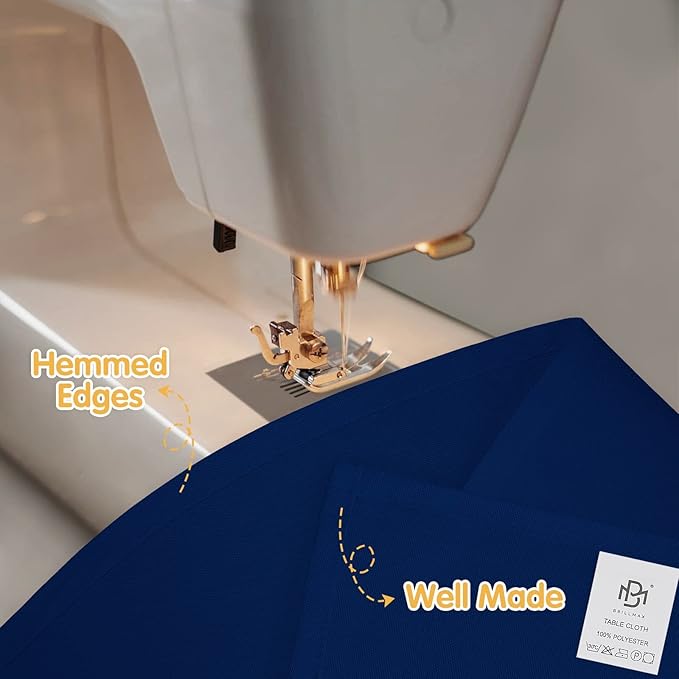 BRILLMAX 6 Pack Navy Blue Tablecloths 60 x 126 Inch for 8ft Rectangle Tables - 150 GSM Polyester Fabric, 15" Standard Drop, Water, Stain & Wrinkle Resistant Cloth Cover for Wedding Dining Buffet