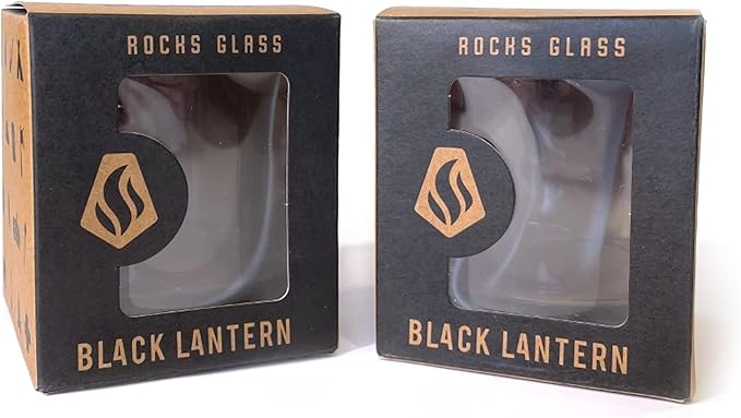 Black Lantern Single Whiskey Glass - Forest Landscape- 11oz. Low Baller Tumbler Solid Base - Bourbon Glass - Cocktail & Everyday Use Drinking Glasses for Nature Lovers (One 11oz. Glass)