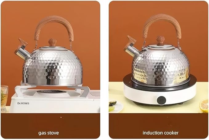 Tea Kettle Stovetop Whistling Teakettle Teapot, Stainless Steel, 3 L (Silver)