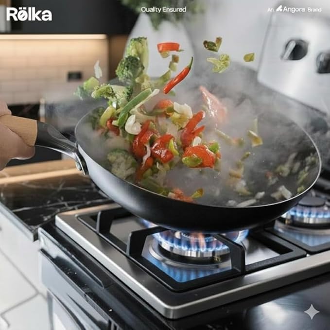 ANGORA BRANDS Wok Pan for Kitchen - Versatile Cookware - Good for Stir Fry - Nonstick Frying Pan - by Rolka