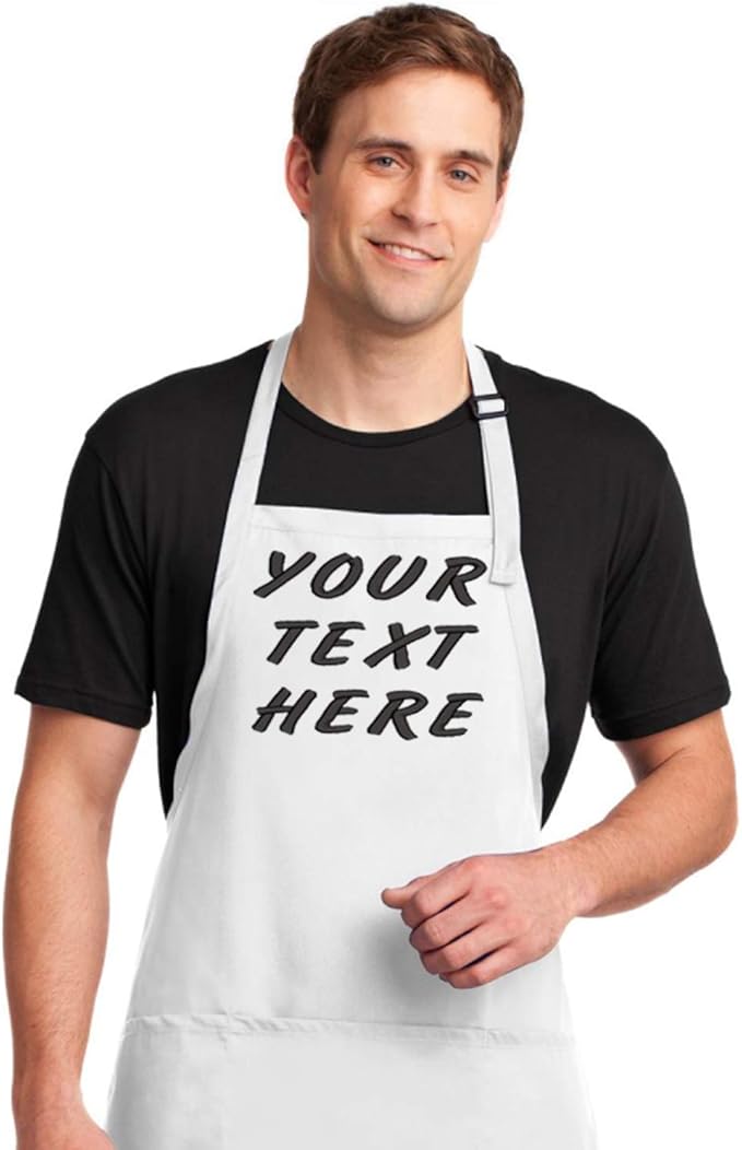 Personalized Apron with Custom Name or Any Text. Chef, Cooking, Grilling, or Baking Gift