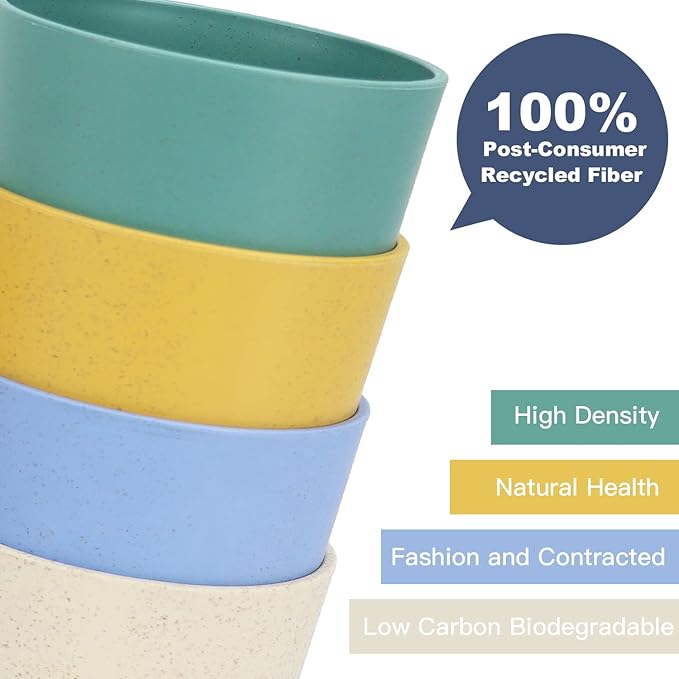 Homienly Unbreakable Plastic Cups Set Wheat Straw Cups 20 OZ Drinking Glasses Reusable Cups for Kitchen Outdoor Stackable Tumblers Water Glasses Drinking Set Freezer Dishwasher Safe (6 PCS, Multi)
