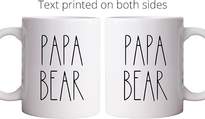 Set of 2 Ceramic 11oz Mugs | MAMA BEAR & PAPA BEAR | Gift for Mom and Dad, Baby Announcement Gift