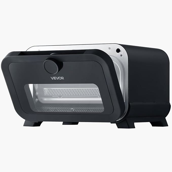 VEVOR Pizza Oven, 8 Presets Electric Pizza Ovens Air Fry Combo, 12-Inch Indoor Pizza Maker Smart Knob Control, 750°F Max Temp, IPX4 Waterproof Countertop Pizza Cooker w/Pizza Stone,Fry Basket