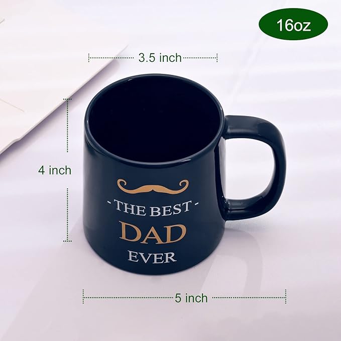 Miicol Funny Coffee Mug 16 oz, Deep Blue Coffee Cup, Large Ceramic Tea Mug, Gift Idea for Men, Dad, Tea Cup, Unique Gift for Birthday, Christmas, Father's Day