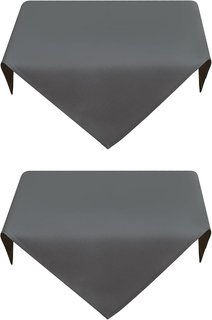 2 Pack Small Square Table Cloth 24X24 Inch Grey Washable Fabric Tablecloth Polyester Solid Table Cover for Night Stand End Table Side Table Outdoor Indoor