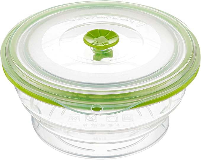 Restaurantware-Fresh Hero 30.6 Ounce Storage Containers, 20 Durable Airtight Food Containers - Microwavable, Freezable, Green Silicone Collapsible Container, Dishwashable, With Vented Lids