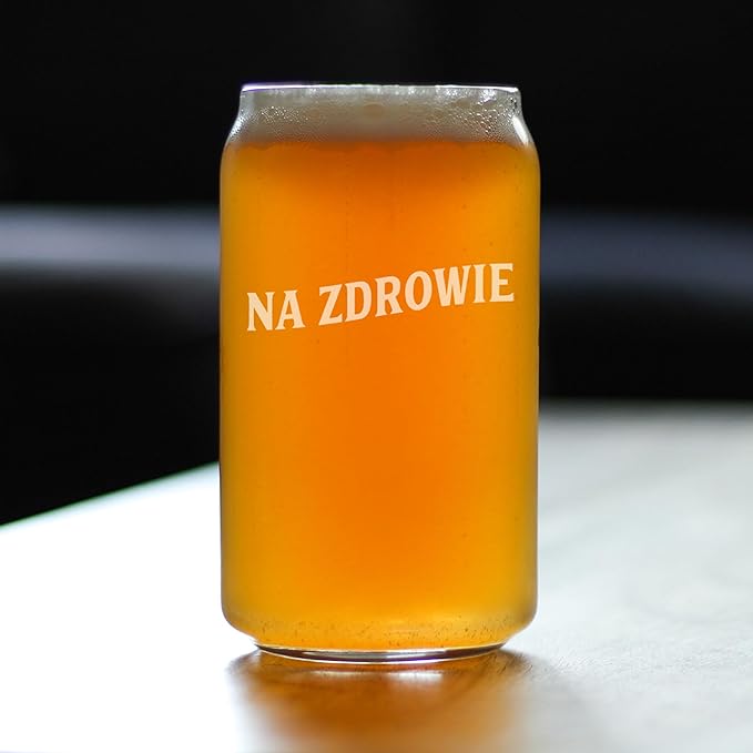 Custom Na Zdrowie - Polish Cheers - Personalized Beer Can Pint Glass - Cute Poland Themed Gifts or Party Decor for Women and Men - 16 Oz