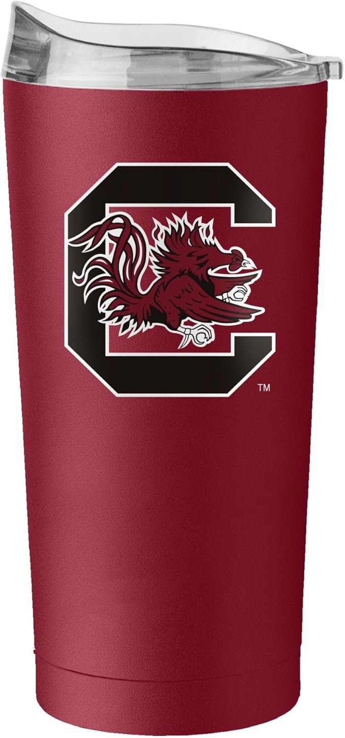 Logo Brands NCAA 20 oz Powder Coat Stainless Tumbler -Double-Wall Insulated Everday Tumbler for Hot or Cold Drinks, High Lip Lid, Team Color