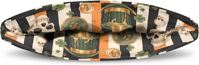 Human Skull Tea Cozies Soft Tea Cozy for Teapot Insulated for Women,Dust Proof Green Top Hat Gold Coin Teapot Insulation Cover Breakfast Warmer
