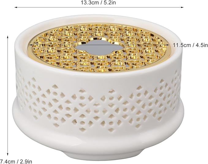 Tea Kettle Warmer, Tea Pot Warmer Ceramic Coffee and Milk Tea Warmer Hollow Frame with Tea Candle Holder Fits Most Teapots for Glass Teapot, Stainless Steel Teapot & More (White)