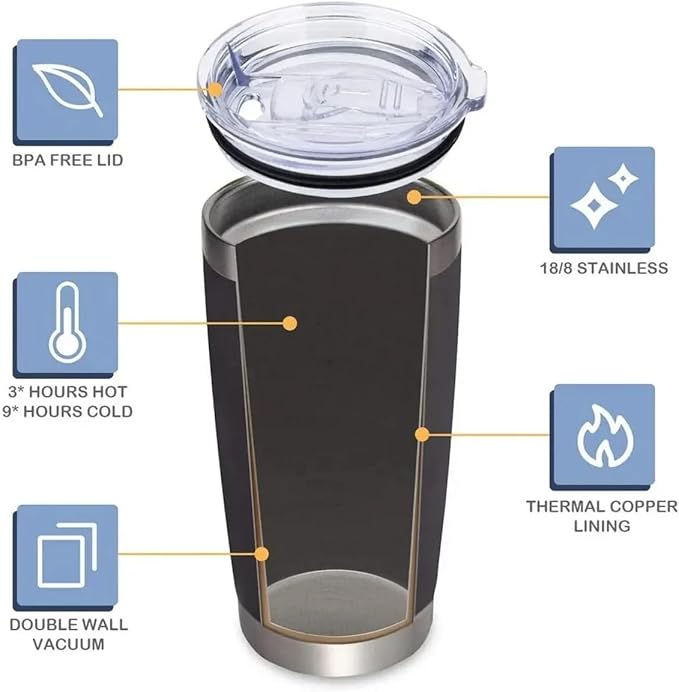 Personalized 20oz Leather Tumbler with Name and Logo, Personalized Stainless Steel Insulated Travel Mug Included Engraving, Custom Travel Mug for Hot & Cold Drinks, Vacuum Insulated