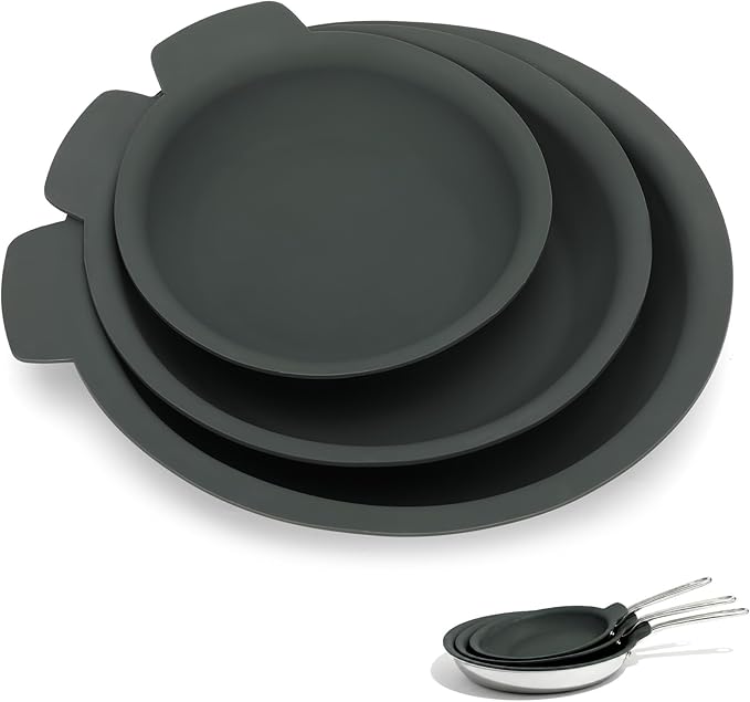 Silicone Pan Protectors (Include 8",10",12") Set Of 3,Frying Pans Protectors For Stacking Non Stick And Protecting Your fry pan, Compatible with Hexclad Cookware Set, Tfal Nonstick Frying Pans &More
