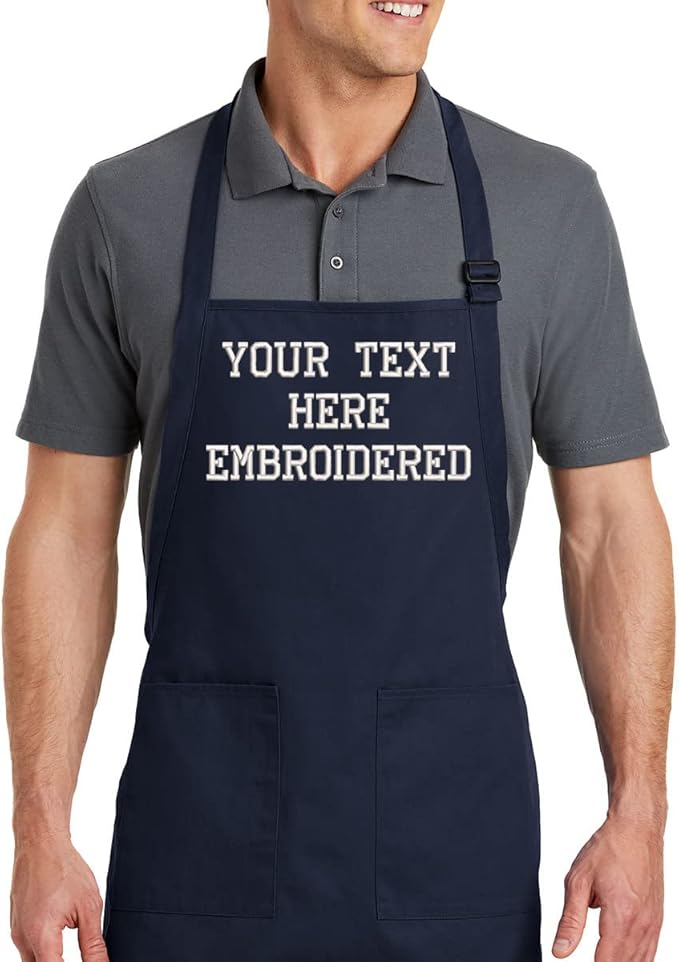 Personalized Apron with Custom Name or Any Text. Chef, Cooking, Grilling, or Baking Gift