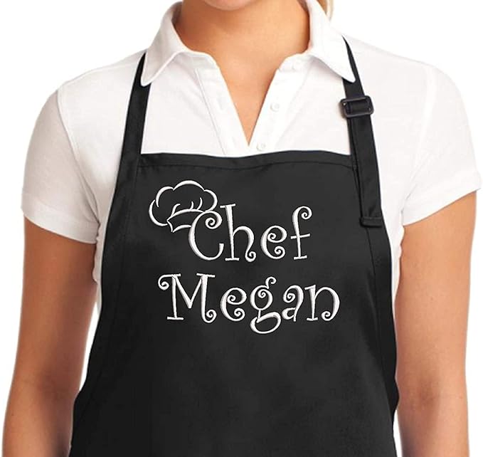 Personalized Apron With Name. Premium Quality Apron for Men and Women - 6 colors available - Chef, Cooking, Grilling, or Baking