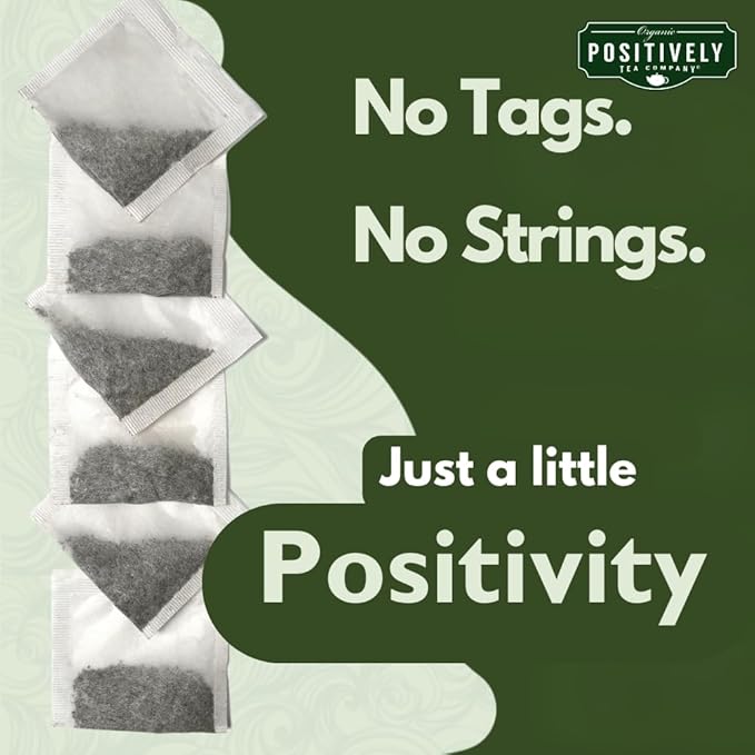 Organic Positively Tea Company, Jasmine Green Tea Bags, 100 Count, Eco-Friendly Tea Bags, Non-GMO