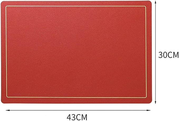 Rectangle PU Wipeable Washable Place Mats Heat for Indoor Outdoor Home Kitchen Restaurant Double-Sided Color(SG Green Grey,4set)