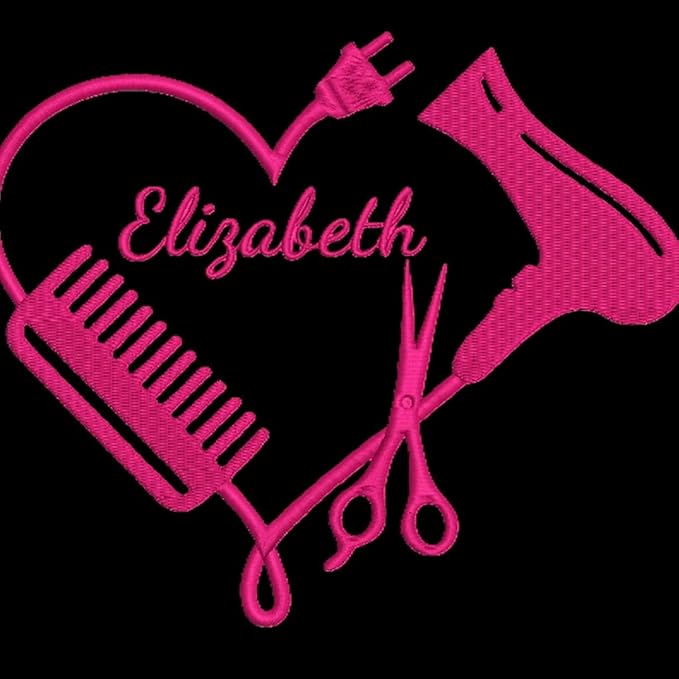 Personalized Custom Embroidered Black Hair Stylist Apron - Beauty Salon - Barber - Cosmetology - Men & Women