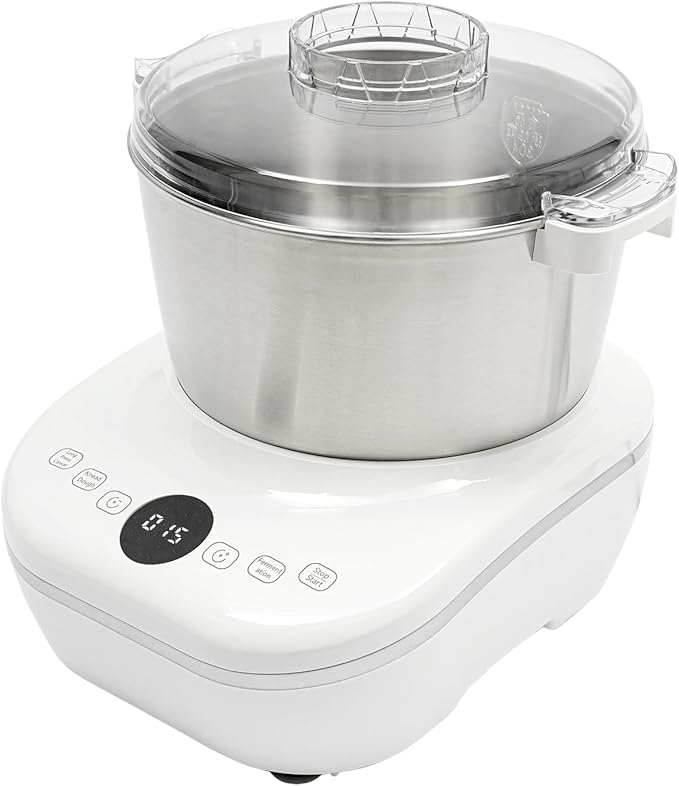 Electric Dough Maker, 5L/4.5QT 304 Stainless Steel Dough Mixer Machine with Ferment Function Commercial & Home Automatic Bread Dough Kneading Machine With Auto Timer & Touch Control 170rpm (White)
