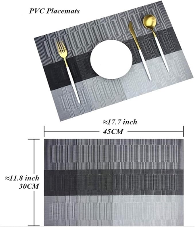 Non-Slip Woven Insulation Placemats Washable Elegant Kitchen Table Mats for Dining Heat(Woven Light Coffee,1pcs 45x30cm)