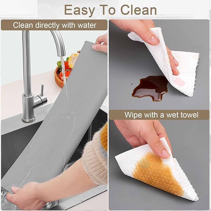 48"x24"(120cmx60cm) Large Silicone Mat for Kitchen Counter, Heat Resistant Non-Slip Countertop Protector, Waterproof Silicone Craft Mat for Kitchen Island(2Pack, Semitransparent)