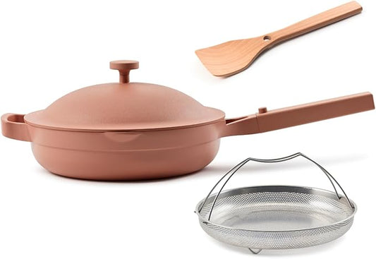 Our Place Always Pan 2.0 | 10.5" Ceramic Pan with Modular Lid, Steamer Basket & Spatula | Patented 10-in-1 Nonstick, Non-Toxic Cookware Made Without PFAS | Induction & Oven-Safe up to 450°F | Spice
