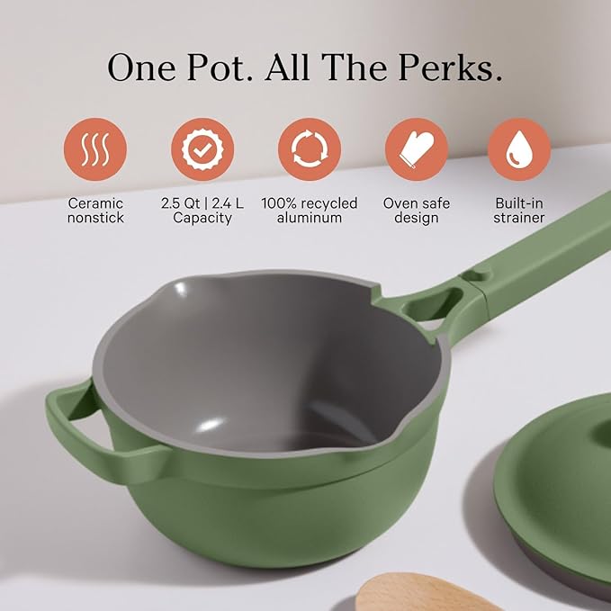 Our Place Mini Cookware Duo | 6-Piece Ceramic Cookware Set with Mini Always Pan & Mini Perfect Pot | Induction & Oven Safe up to 450°F | Nonstick, PFAS-Free Non-Toxic Cookware | Sage