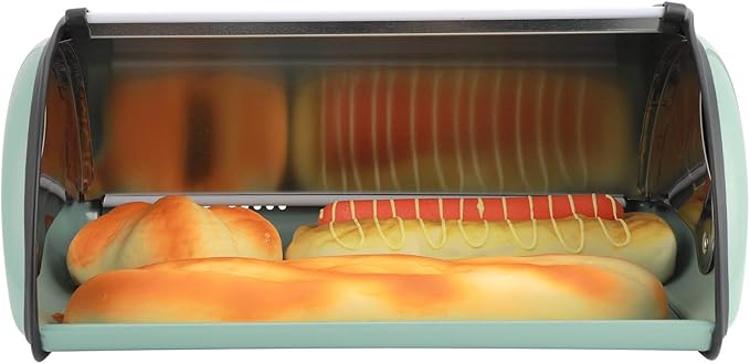 Stainless Steel Bread Box, Large Rectangular Bread Keeper, Airtight, Countertop, 5.9x9.4x13in
