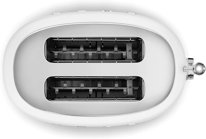 SMEG 2 Slice Toaster with 6 Presets and Defrost Function and Removable Crumb Tray TSF01WHUS, White