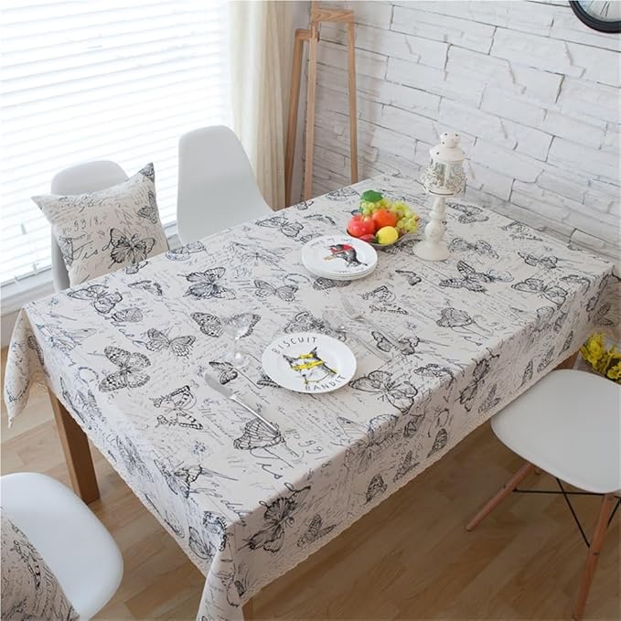 Rectangular Tablecloth, Simple Tablecloth, Coffee Table Cover, Letter Butterfly Tablecloth, Suitable for Living Room(140 * 250cm)