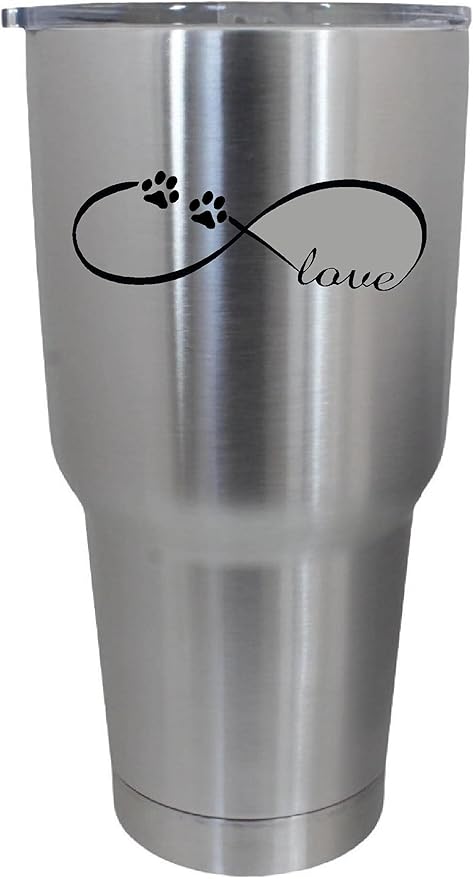Epic Designs Cup drinkware tumbler sticker - Paw print infinity love dog animal lover pets - cool sticker decal
