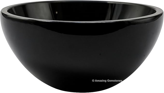 Black Tourmaline Crystal Bowl - 2 Inch Decorative Bowls for Room and Home Decor - Gemstone Healing Crystals for Elegant Display, Positive Energy Balance and Gift