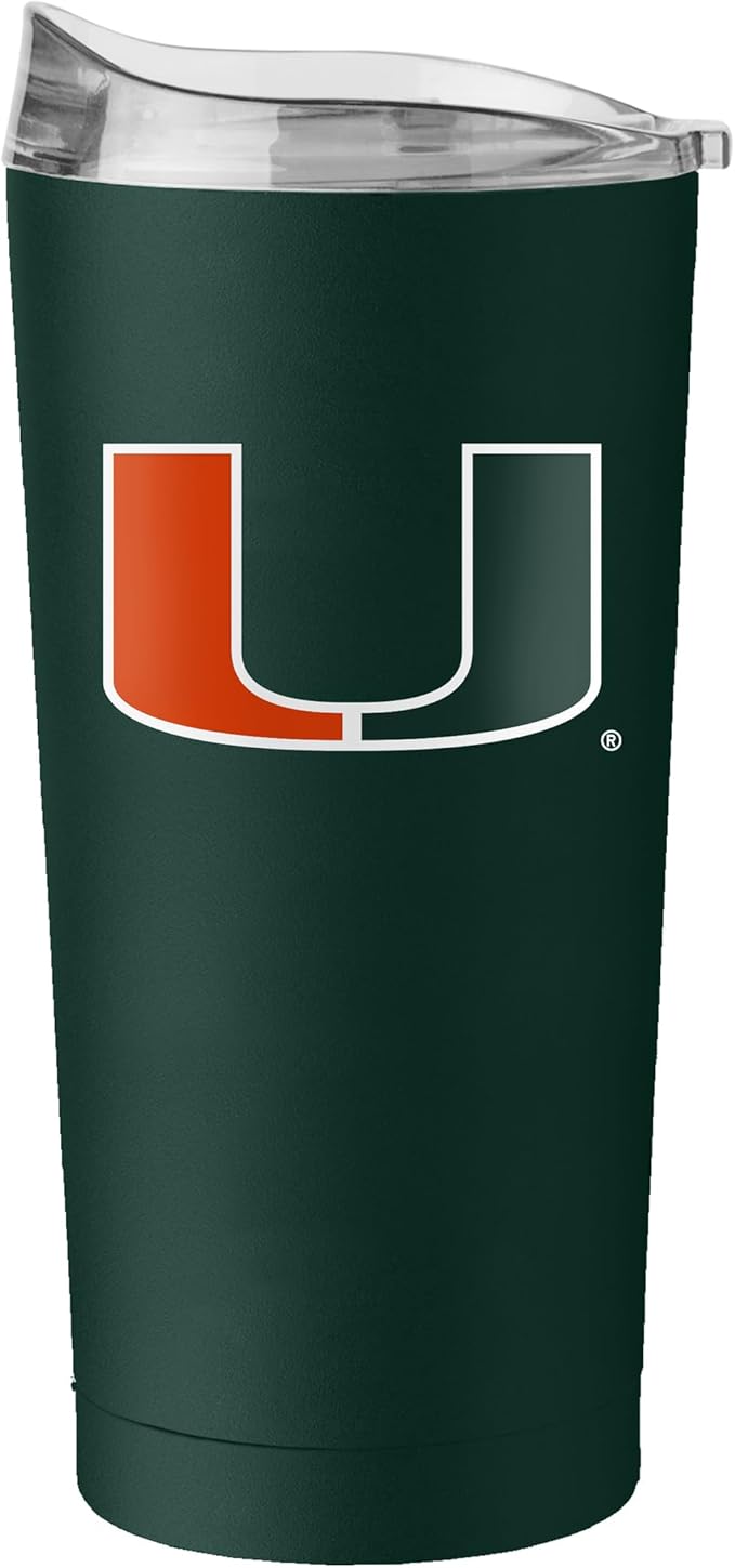 Logo Brands NCAA 20 oz Powder Coat Stainless Tumbler -Double-Wall Insulated Everday Tumbler for Hot or Cold Drinks, High Lip Lid, Team Color