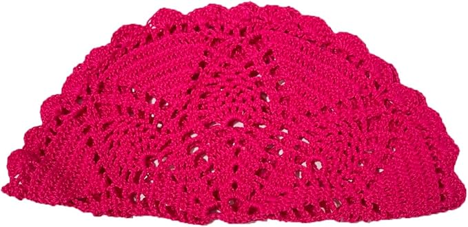 BIBITIME Lace Placemats Table Doilies Round Handmade Crochet Doily Kitchen Cup Mug Mats (Rose, 11 to 12 inches-1PC)