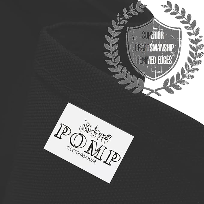 Pomp Black 90" Inch Round Premium Polyester Tablecloth (4 Pack) | Wrinkle + Stain Resistant Easy Care Fabric | Fits Round or Circle Table