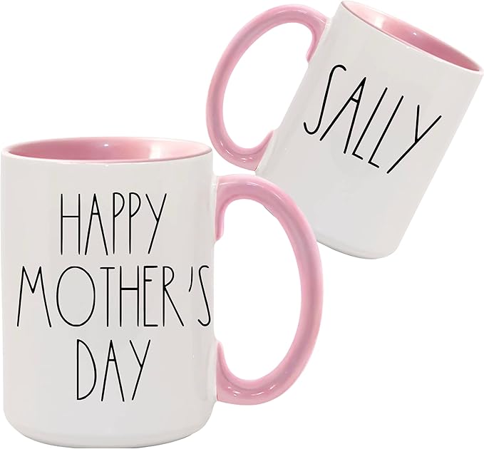 YourTextHereShoppe Custom Farmhouse-Style Coffee Mug 11oz – Personalized Text on One or Two Sides – Skinny Font Inspired Ceramic Mug – Dishwasher & Microwave Safe Gift