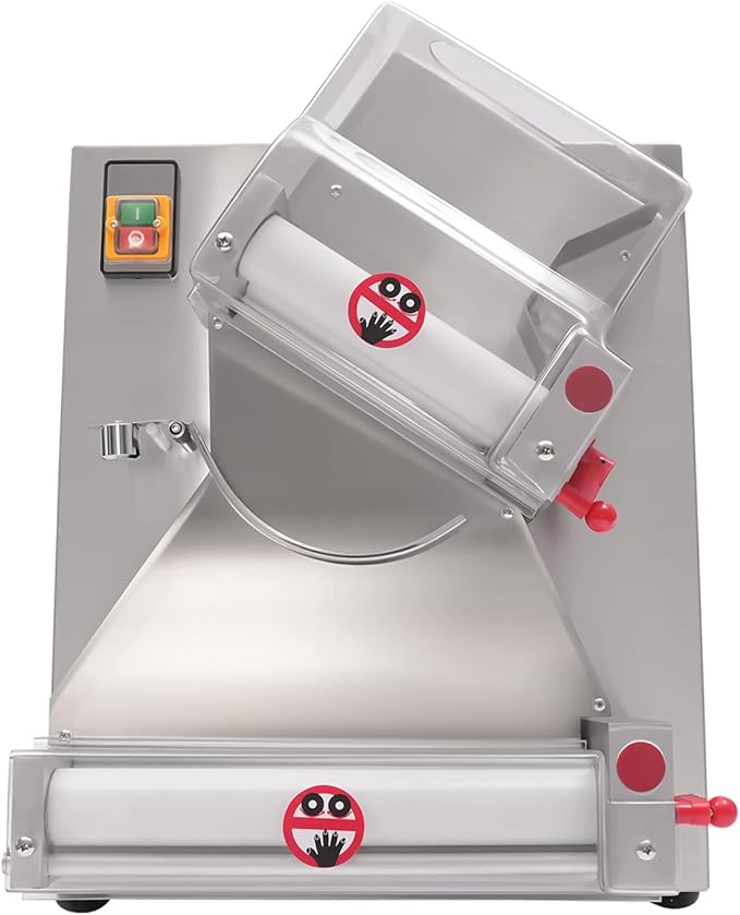 Pizza Dough Roller Sheeter, 4-12" Commercial Electric Automatic Pizza Press Making Rolling Machine Stainless Steel Adjustable Thickness Dough Machine for Noodle Pizza Bread Pasta Maker