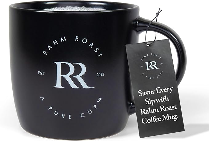 16oz Coffee Mug for Residential Office Use | Microwave and Dishwasher Safe | Hand Washing Recommended | Durable Black Ceramic, 3.75" D x 4" H x 4" W