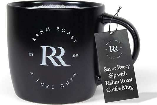 16oz Coffee Mug for Residential Office Use | Microwave and Dishwasher Safe | Hand Washing Recommended | Durable Black Ceramic, 3.75" D x 4" H x 4" W