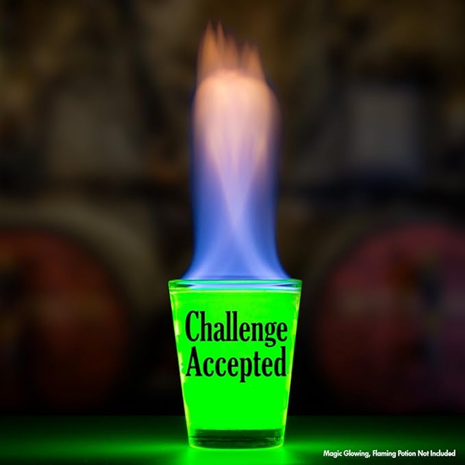 Make Em Laugh Challenge Accepted - Funny Shot Glass - Makes a Great Gift for Men and Women, Drinking Buddies Hilarious Shot Glass