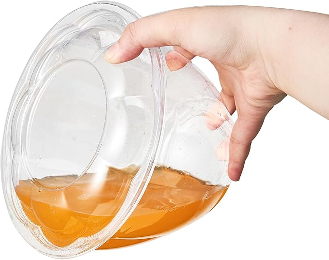 FULING 48 oz. 150 Sets Clear Plastic Salad Bowls with Airtight Lids Disposable To Go Mixing Containers Serving for Fruit, Quinoa, Lunch and Meal Prep