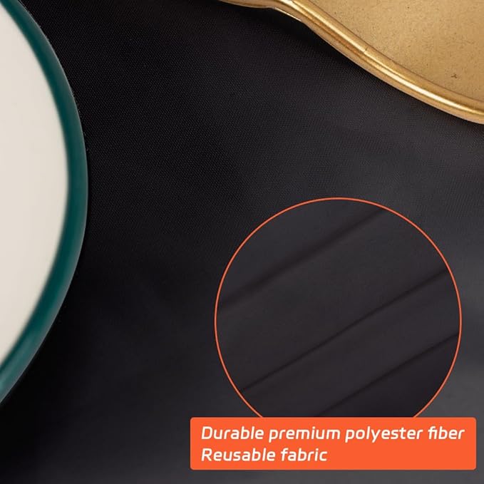 Cuckan 120 Inch Round Tablecloth, 6 Pack Black Stain Resistant and Wrinkle-Free Polyester Table Cover for Wedding, Banquet, Party, Restaurant – [Black ], [6-Pack]