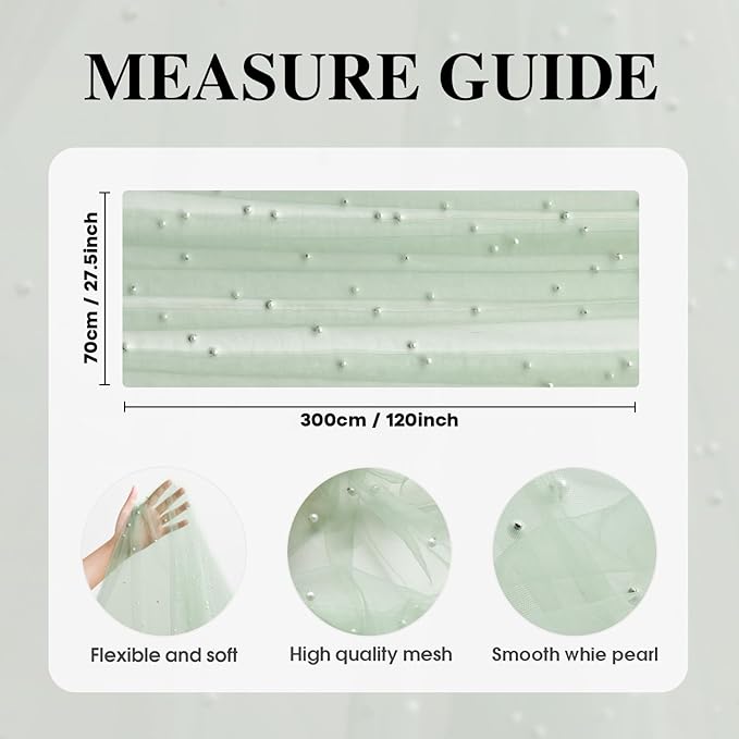 Artoid Mode Pearl Green Gauze Table Runner 120 Inch 10FT, Seasonal Sheer Dining Holiday Wedding Birthday Baby Shower Table Decor for Home Party