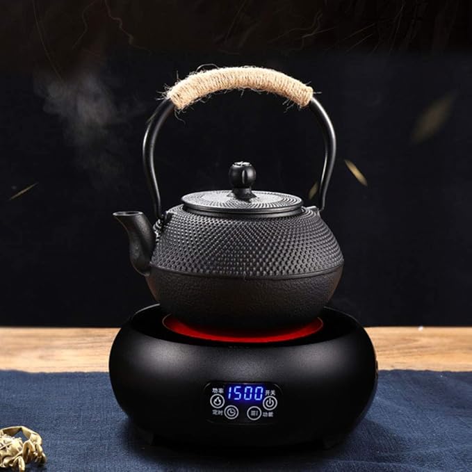 Hwagui - Cast Iron Teapot With Stainless Steel Infuser For Loose Leaf Tea And Teabags, Cast Iron Tea Kettle Stovetop Safe, 800ml/27oz