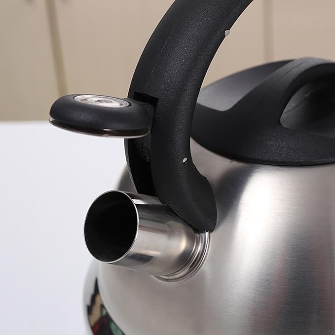 Whistling Tea Kettle,Stainless Steel Stovetop Teapot Boiling Water Container Whistling Hot Water Kettle for Stovetop Gas Stove Induction Cooker