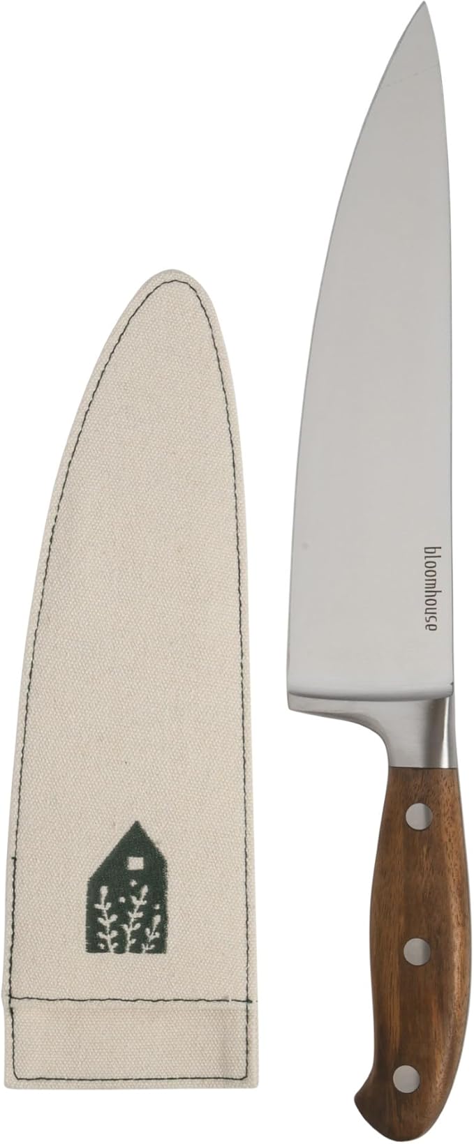 Bloomhouse 8 Inch German Steel Chef's Knife W/Walnut Wood Forged Handle