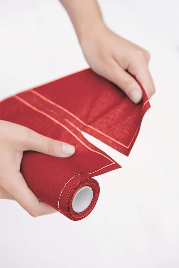 MY DRAP Cocktail Napkins, Reusable Cotton Napkins Roll 4.5 x 4.5 in (100 Napkins, Lipstick Red)