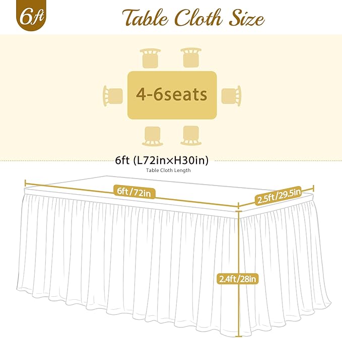 Suppromo 4 Pack 6ft Red Tulle Tablecloths for Rectangle Tables, 6 Foot Red Rectangular Table Cloth Wrinkle Free Tablecover with Tutu Skirt for Baby Shower Wedding Birthday Party Banquet Buffet Cake