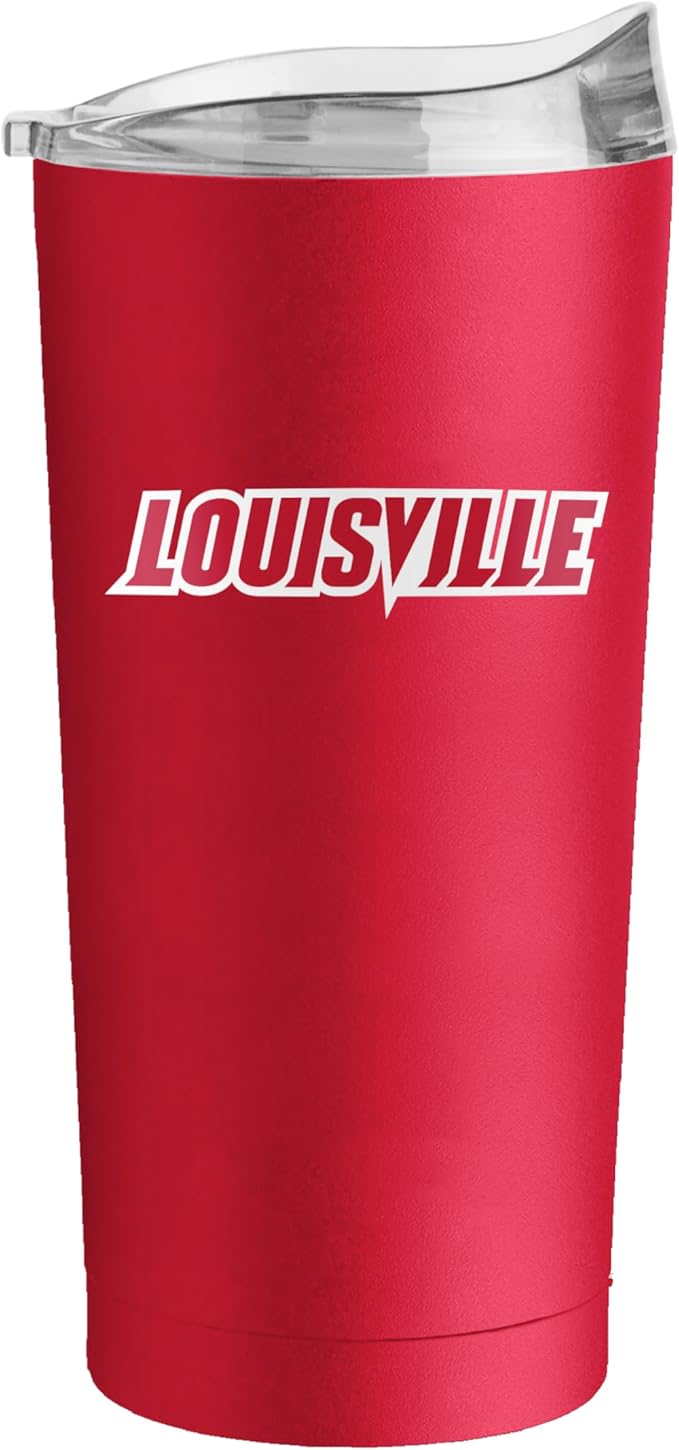 Logo Brands NCAA 20 oz Powder Coat Stainless Tumbler -Double-Wall Insulated Everday Tumbler for Hot or Cold Drinks, High Lip Lid, Team Color