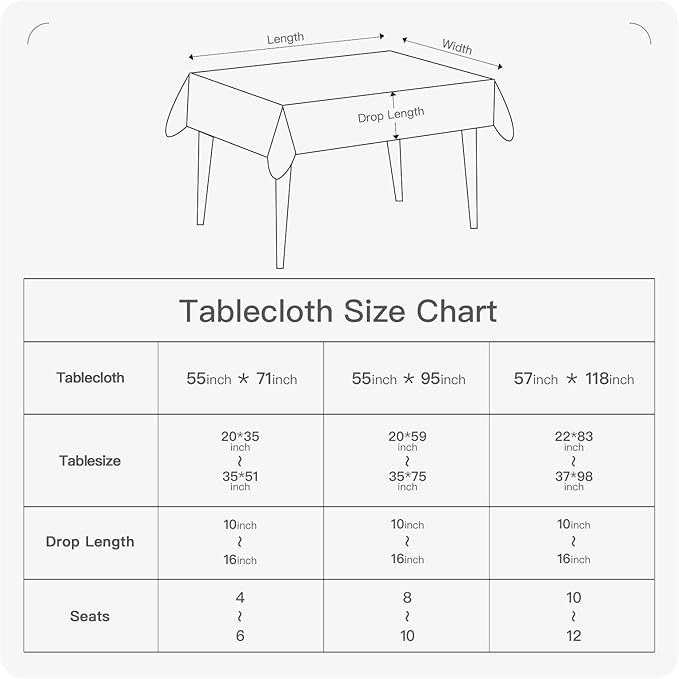 Gingham Tablecloth 55 x 95 Inch – Waterproof Rectangle Table Cloth, Yarn-Dyed Cotton Blend Checkered Tablecloth, Wipeclean Washable Spring Tablecloth for Dining, Camping, Outdoor (Green)